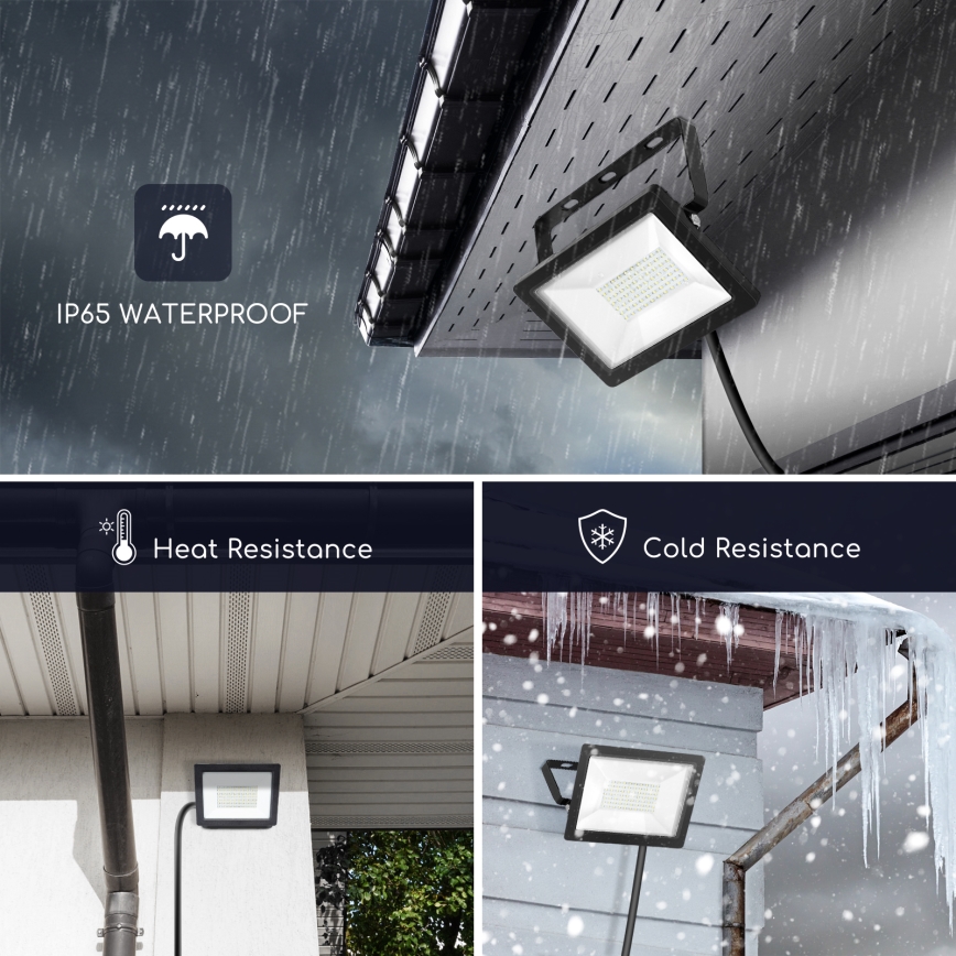 Aigostar - LED Prožektors LED/50W/230V 6400K IP65 melns