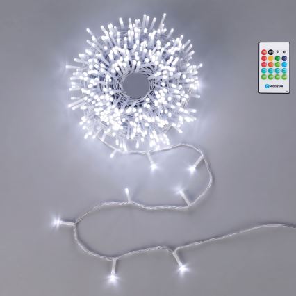 Aigostar - regulējama LED āra Ziemassvētku virtene ar kustības sensoru 100xLED/3xAA 12m auksti balta + ar tālvadības pulti