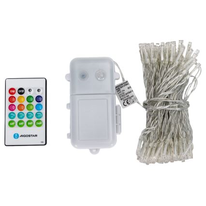 Aigostar - regulējama LED āra Ziemassvētku virtene ar kustības sensoru 100xLED/3xAA 12m auksti balta + ar tālvadības pulti