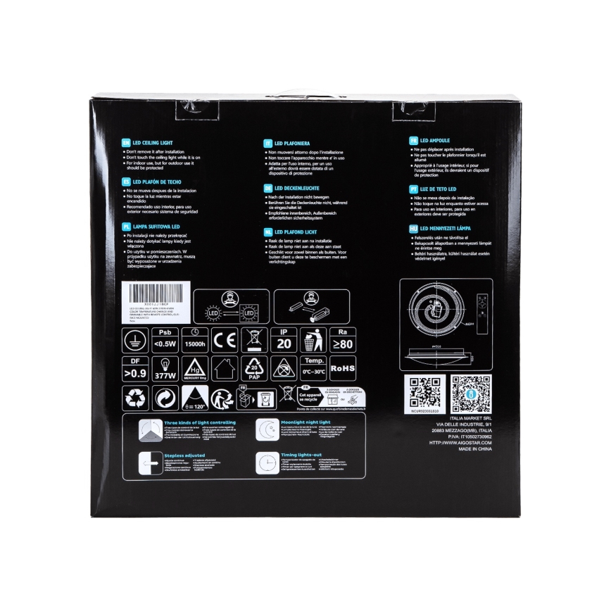 Aigostar - LED ar regulējamu spilgtumu griestu gaismeklis LED/60W/230V 2700-6500K Ø 52,7 cm hromēts + ar tālvadības pulti