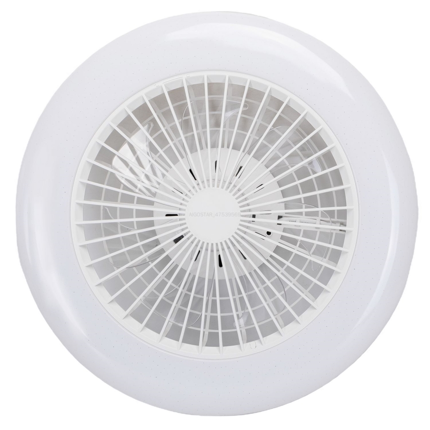 Aigostar - LED RGBW Regulējams griestu gaismeklis ar ventilatoru LED/40W/230V 2700-6500K diam. 48,5 cm balts + tālvadības pults