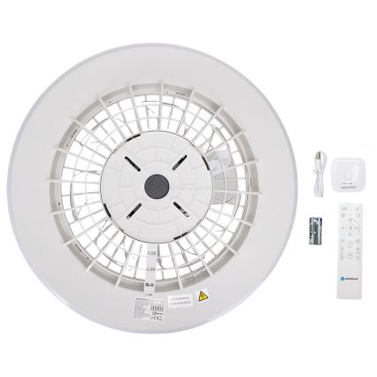 Aigostar - LED RGBW Regulējams griestu gaismeklis ar ventilatoru LED/40W/230V 2700-6500K diam. 48,5 cm balts + tālvadības pults