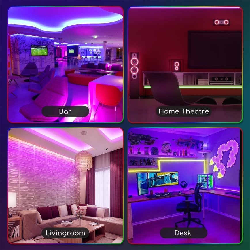 Aigostar - LED RGB Aptumšojama āra josla 3m LED/24W/12/230V IP65 + tālvadības pults
