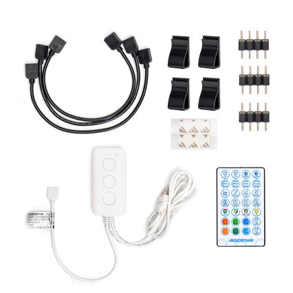Aigostar - LED RGB Viedā Aptumšojama josla 4x0,5m LED/4,5W/5V Wi-Fi + tālvadības pults