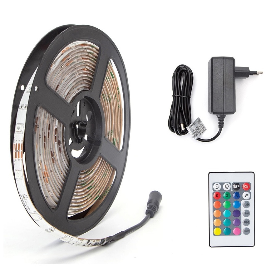 Aigostar - LED RGB Aptumšojama josla 5m LED/24W/12/230V IP65 + TP