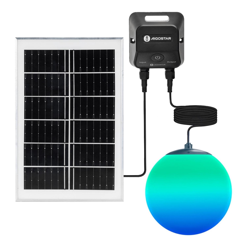 Aigostar - LED RGB Aptumšojama saules enerģijas lampa MESH LED/20W/3,7V 4000 mAh 2700K-6500K IP65 d. 20 cm