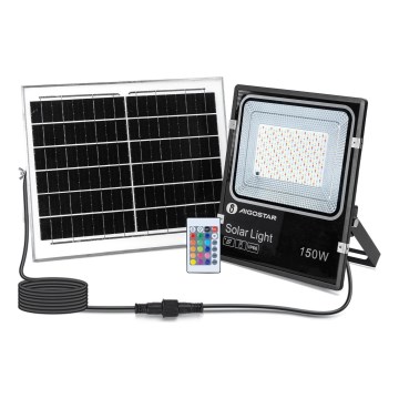 Aigostar - LED RGB Aptumšojams saules enerģijas prožektors LED/150W/3,2V IP66 + tālvadības pults
