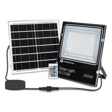 Aigostar - LED RGB Aptumšojams saules enerģijas prožektors LED/200W/3,2V IP66 + tālvadības pults