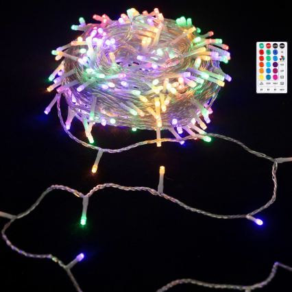 Aigostar - LED RGB āra Ziemassvētku virtene 50xLED/7 funkcijas 4xAA 5,3m IP44 daudzkrāsaina + tālvadības pults