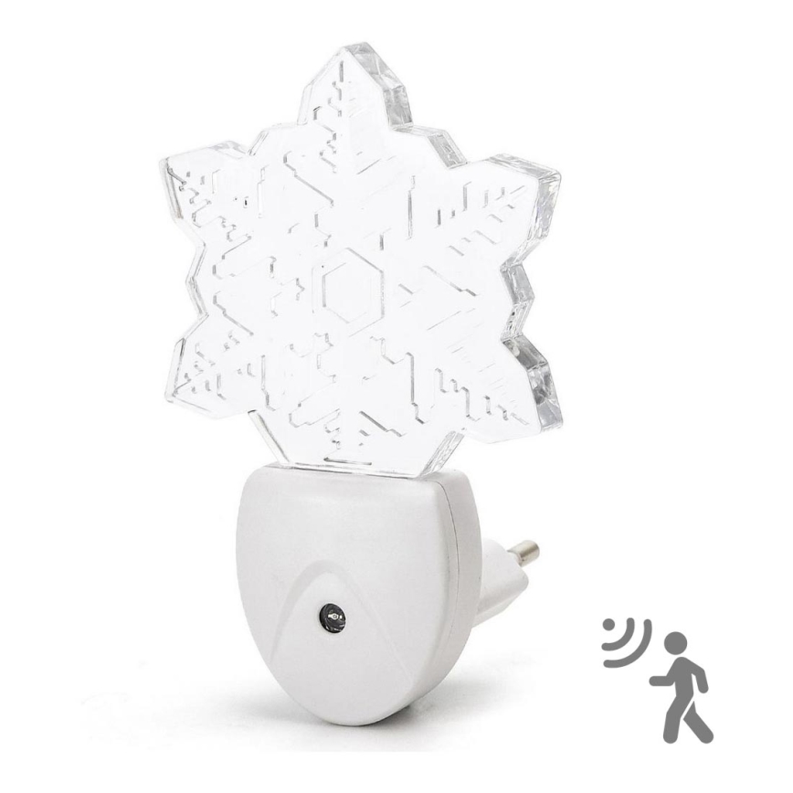 Aigostar - LED RGB Nakts lampiņa ar krēslas sensoru LED/0,5W/230V sniegpārsliņa
