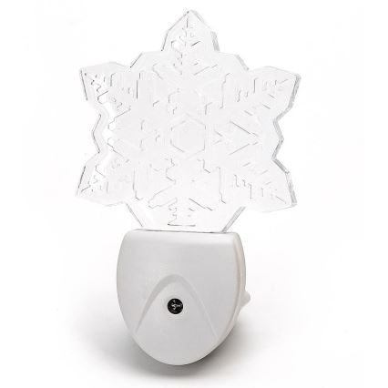 Aigostar - LED RGB Nakts lampiņa ar krēslas sensoru LED/0,5W/230V sniegpārsliņa