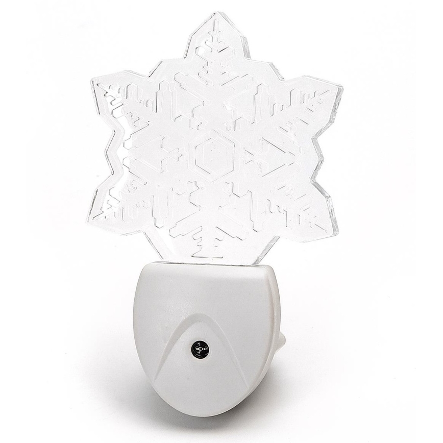 Aigostar - LED RGB Nakts lampiņa ar krēslas sensoru LED/0,5W/230V sniegpārsliņa