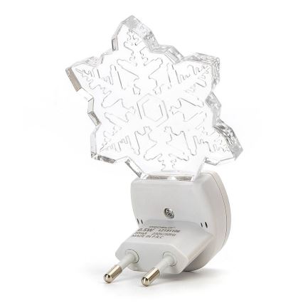 Aigostar - LED RGB Nakts lampiņa ar krēslas sensoru LED/0,5W/230V sniegpārsliņa