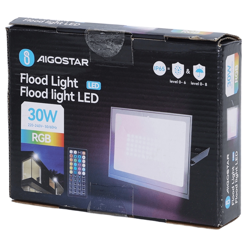Aigostar - LED RGB aptumšojams prožektors LED/30W/230V IP65 + tālvadība