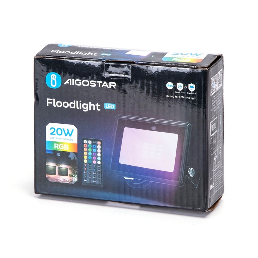 Aigostar - LED RGB Prožektors LED/20W/230V IP65 + tālvadības pults