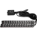Aigostar - LED RGB regulējamās sloksnes automašīnai LED/4,5W/5V + tālvadība