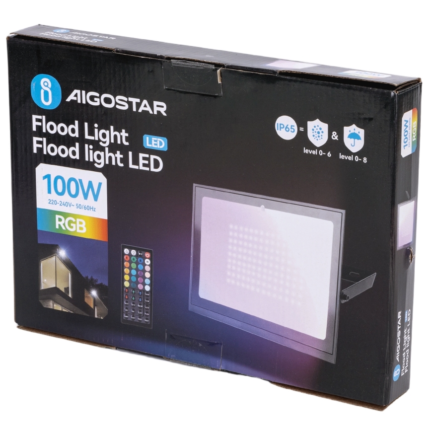 Aigostar - LED RGB regulējams prožektors LED/100W/230V IP65 + tālvadība