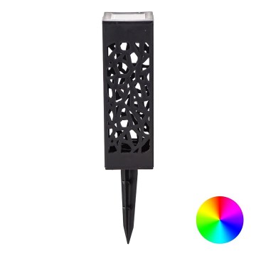 Aigostar - LED RGB Saules eneģijas lampa LED/0,006W/1,2V 28,5cm melna  IP44