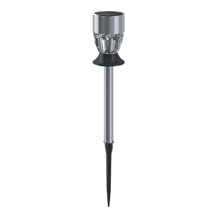 Aigostar - LED RGB Saules eneģijas lampa LED/0,006W/1,2V 35,5 cm 100 mAh matēts hroms IP44