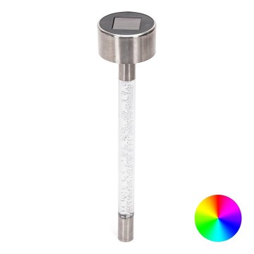 Aigostar - LED RGB Saules eneģijas lampa LED/0,006W/1,2V 36,7cm hroms IP44