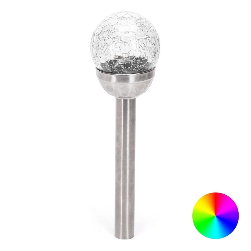 Aigostar - LED RGB Saules eneģijas lampa LED/0,006W/1,2V 37,8cm hroms IP44