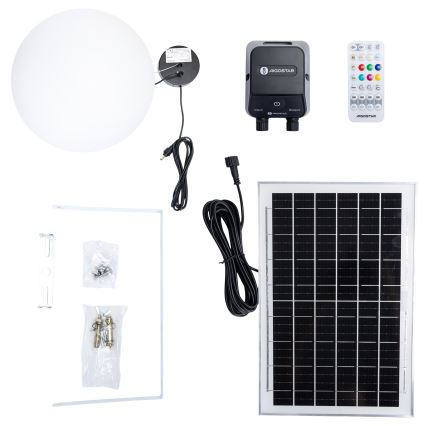 Aigostar - LED RGB Aptumšojama saules enerģijas lampa MESH LED/5W/3,7V 8000 mAh 2700K-6500K IP65 d. 30 cm