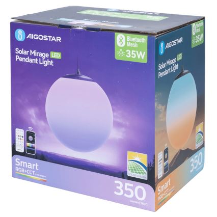 Aigostar - LED RGB Aptumšojama saules enerģijas lampa MESH LED/5W/3,7V 8000 mAh 2700K-6500K IP65 d. 30 cm