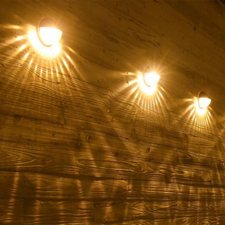 Aigostar - LED RGB Saules enerģijas sienas lampa LED/2W/1,2V 300 mAh melna IP44