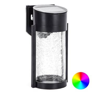 Aigostar - LED RGB Saules sienas lampa LED/2W/1,2V 300 mAh melna IP44