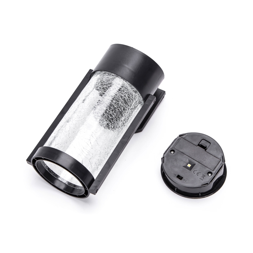 Aigostar - LED RGB Saules sienas lampa LED/2W/1,2V 300 mAh melna IP44