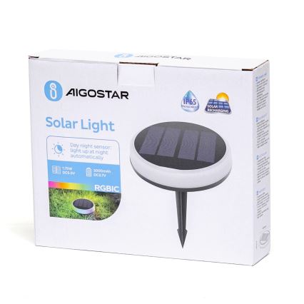 Aigostar - LED RGBIC Saules gaismeklis LED/0,6W/3,7V IP65 2000 mAh