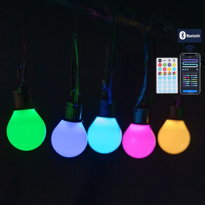 Aigostar - LED RGBICW viedā āra virtene MESH 25 LED 5 m IP44 + tālvadība