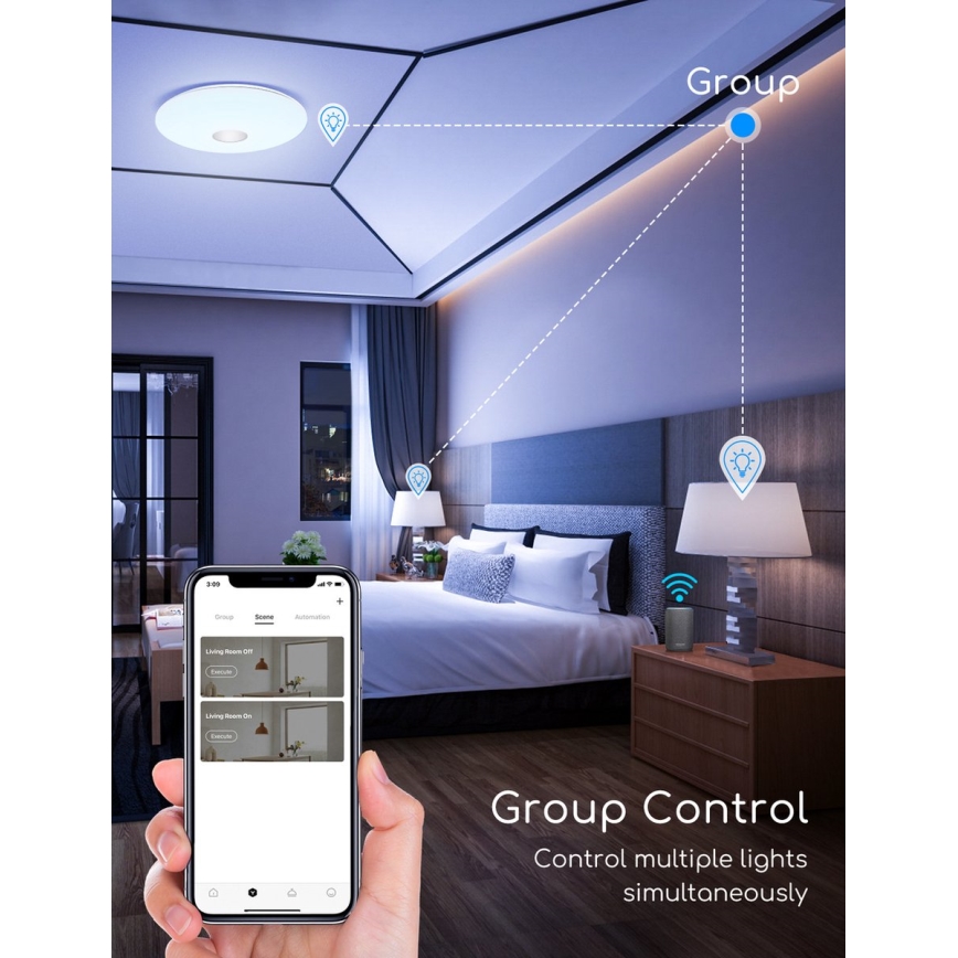 Aigostar - LED RGBW Aptumšojama griestu lampa 18W/230V d. 34 cm Wi-Fi
