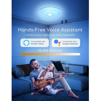 Aigostar - LED RGBW Aptumšojama griestu lampa 18W/230V d. 34 cm Wi-Fi