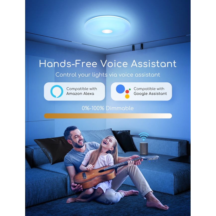 Aigostar - LED RGBW Aptumšojama griestu lampa 18W/230V d. 34 cm Wi-Fi