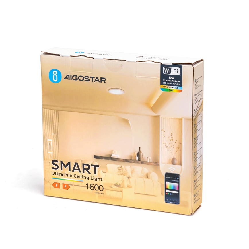 Aigostar - LED RGBW Aptumšojama griestu lampa LED/19W/230V 2700-6500K Wi-Fi