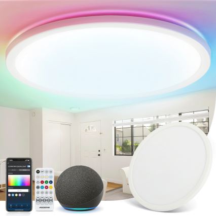Aigostar - LED RGBW Aptumšojama griestu lampa MESH LED/24W/230V 3000-6500K balta + tālvadības pults