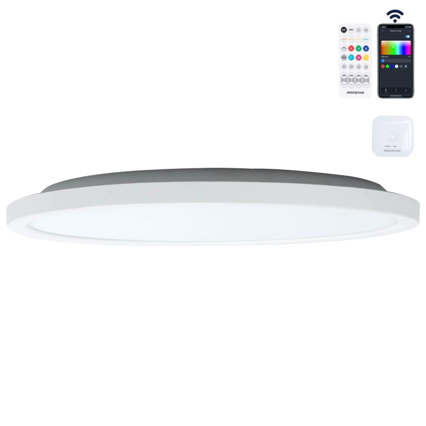 Aigostar - LED RGBW Aptumšojama griestu lampa MESH LED/24W/230V 3000-6500K balta + tālvadības pults