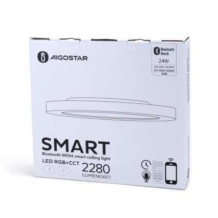 Aigostar - LED RGBW Aptumšojama griestu lampa MESH LED/24W/230V 3000-6500K balta + tālvadības pults