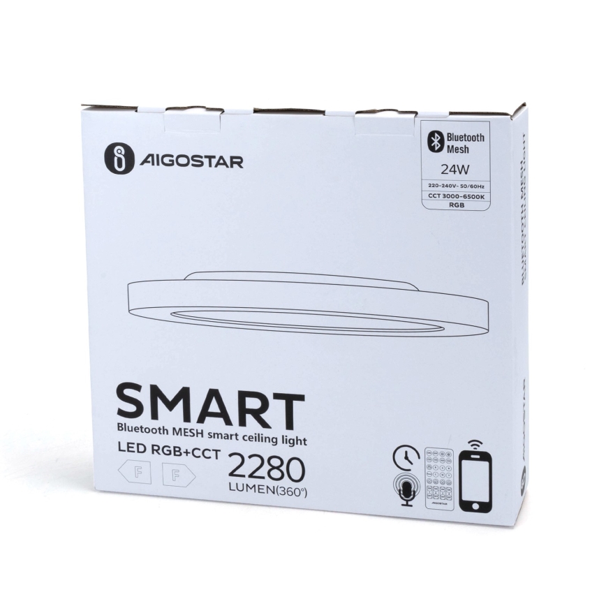 Aigostar - LED RGBW Aptumšojama griestu lampa MESH LED/24W/230V 3000-6500K balta + tālvadības pults