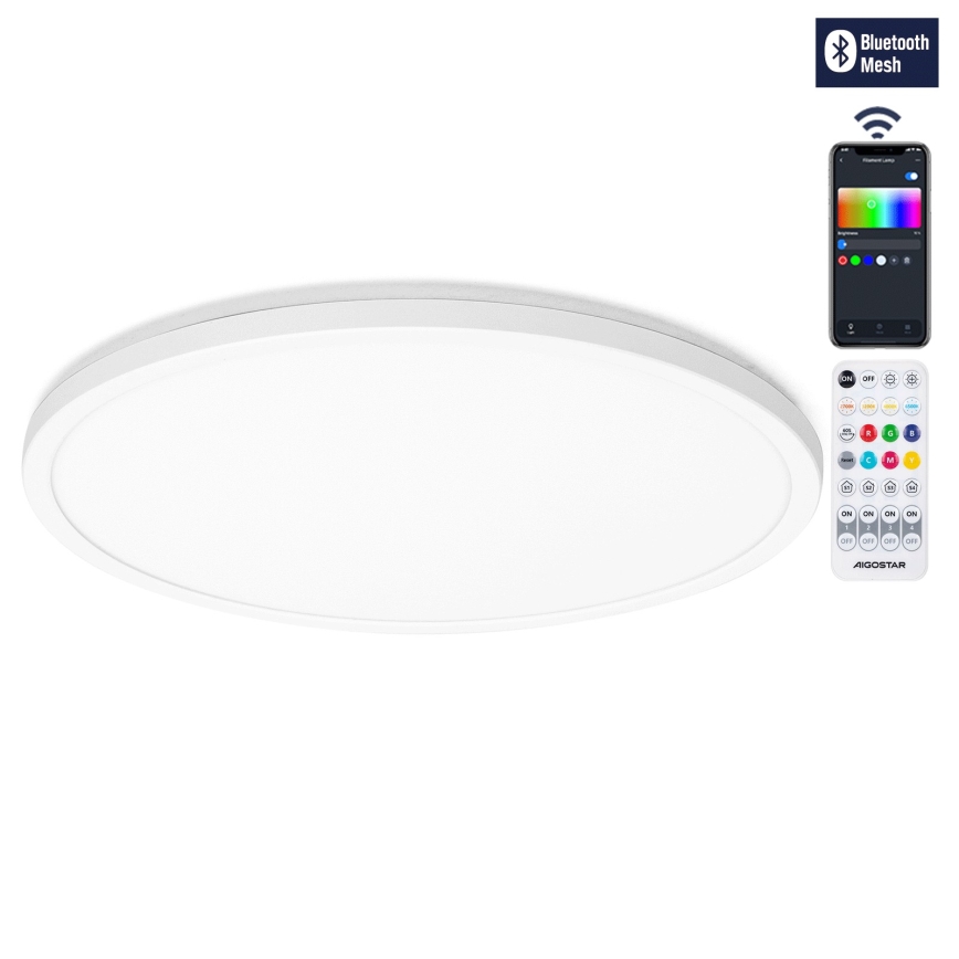 Aigostar - LED RGBW Aptumšojama griestu lampa MESH LED/36W/230V 3000-6500K balta + tālvadības pults