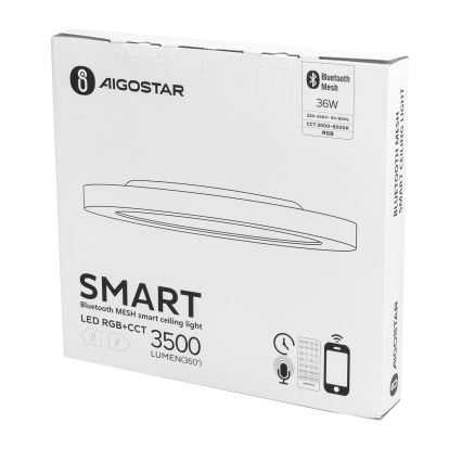 Aigostar - LED RGBW Aptumšojama griestu lampa MESH LED/36W/230V 3000-6500K balta + tālvadības pults