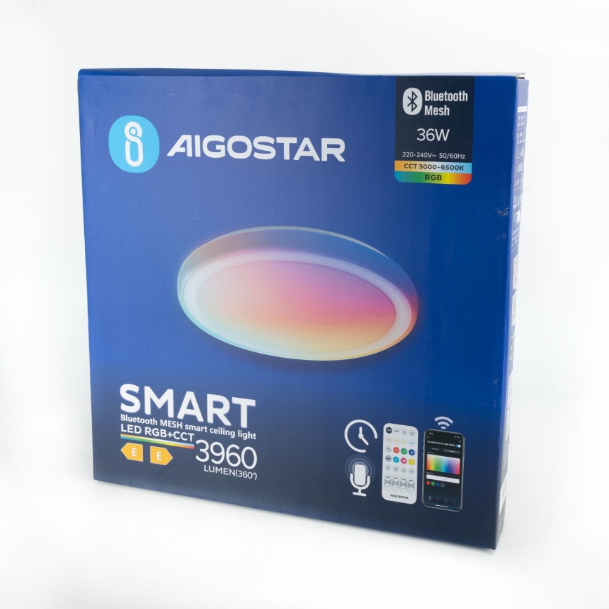 Aigostar - LED RGBW Aptumšojama griestu lampa MESH LED/36W/230V 3000-6500K + tālvadības pults