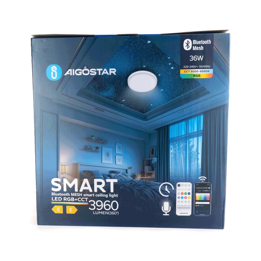 Aigostar - LED RGBW Aptumšojama griestu lampa MESH LED/36W/230V 3000-6500K + tālvadības pults