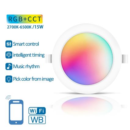 Aigostar - LED RGBW Aptumšojama iegremdējama lampa LED/15W/230V 2700-6500K d. 17,5 cm Wi-Fi