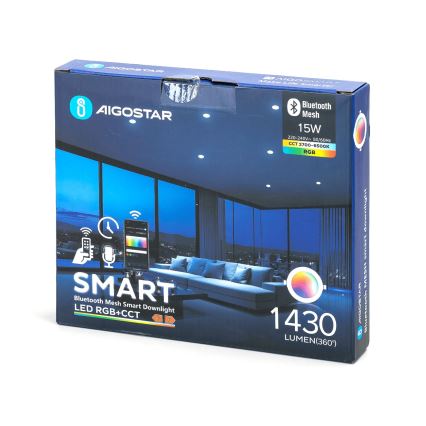 Aigostar - LED RGBW Aptumšojama iegremdējama lampa MESH LED/15W/230V 2700-6500K d. 17 cm