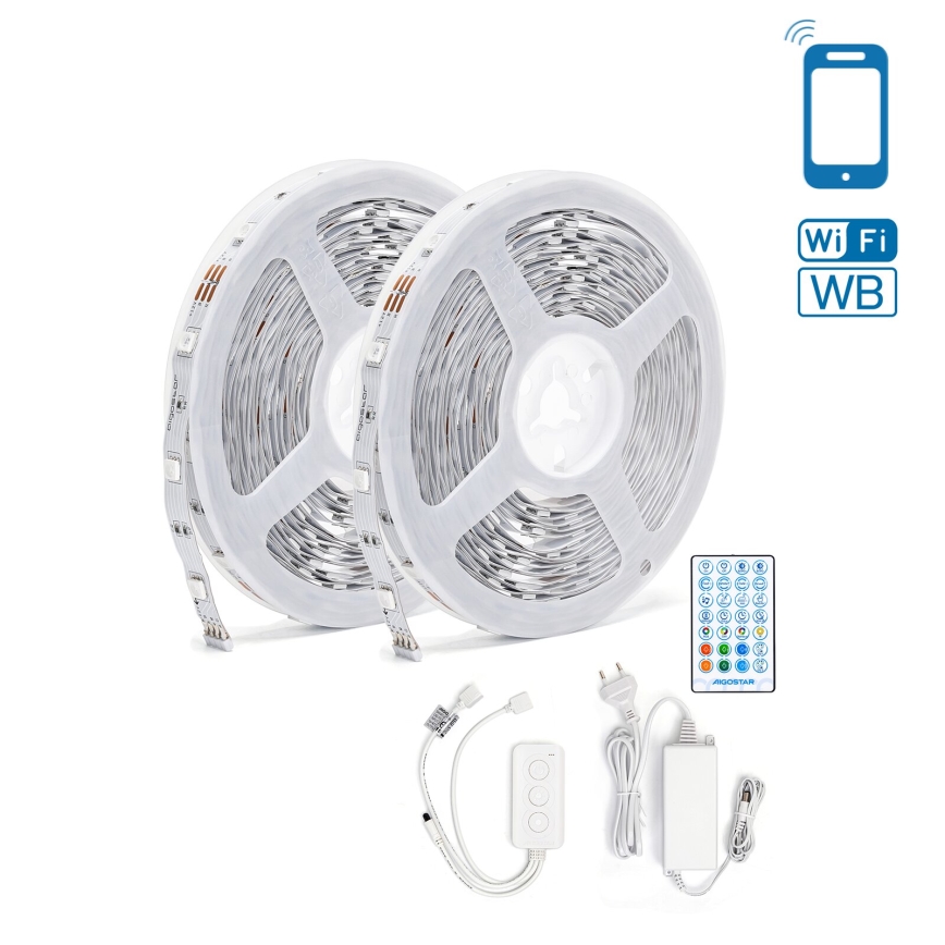 Aigostar - LED RGBW aptumšojama lente LED/48W/12V 2x7,5 m Wi-Fi