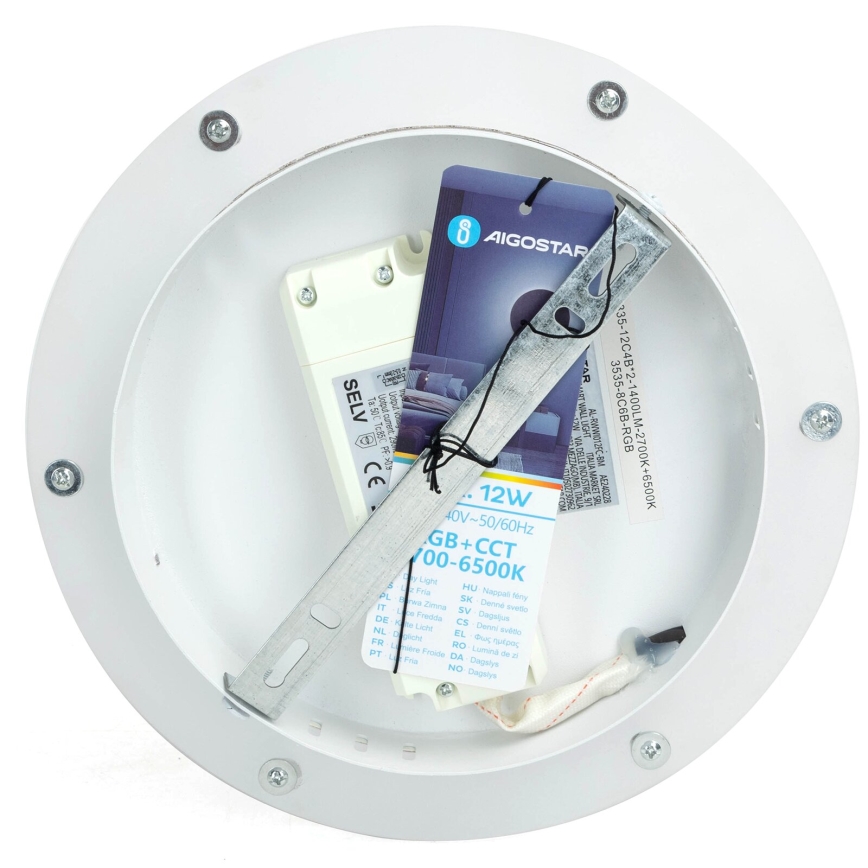 Aigostar - LED RGBW Aptumšojama sienas lampa MESH Viedā LED/12W/230V 2700-6500K balta + tālvadības pults
