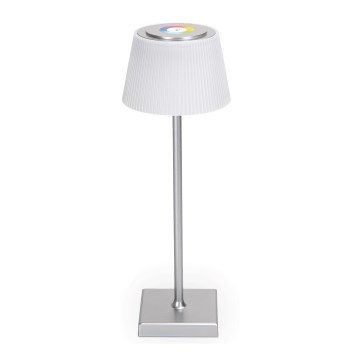 Aigostar - LED RGBW Aptumšojama uzlādējama āra galda lampa LED/4W/5V 3600mAh balta/hroms IP54