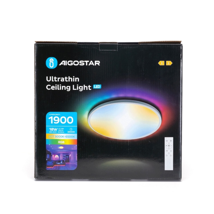 Aigostar - LED RGBW Aptumšojama vannas istabas griestu lampa LED/18W/230V 3000-6500K d. 30 cm IP44 + tālvadības pults